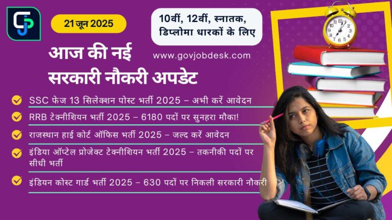 Latest Govt Job Notifications Today – 21 June 2025